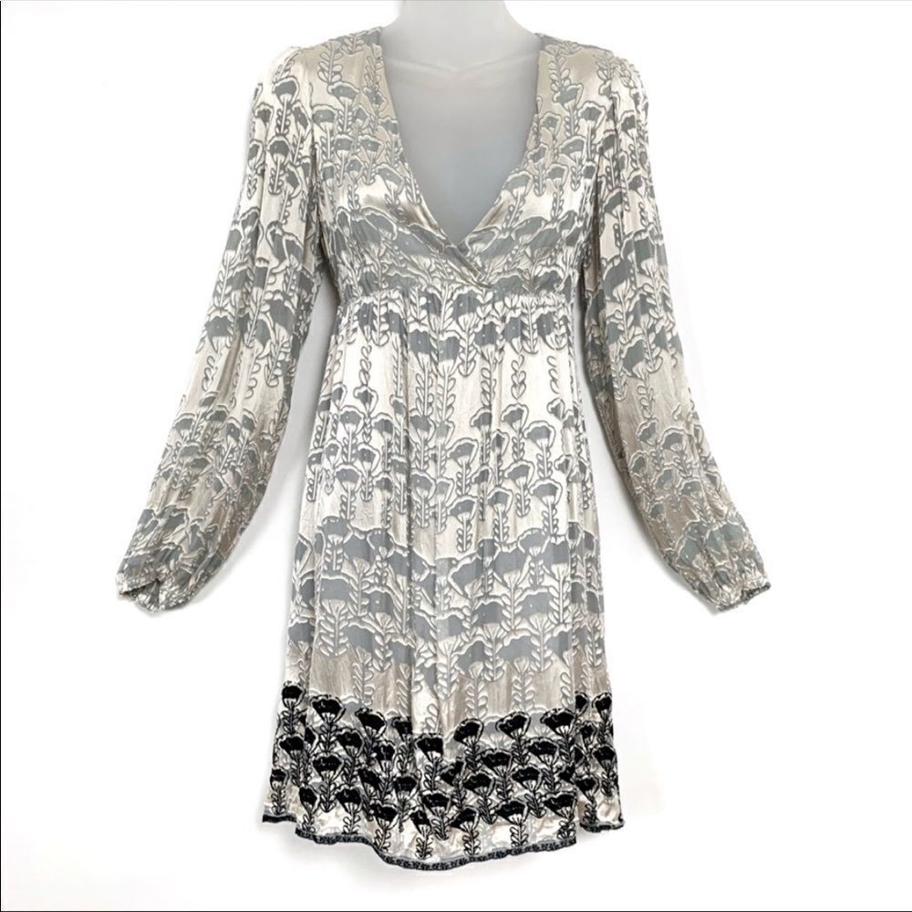 Johnny Was For Love and Liberty Long Sleeve Silk Dress